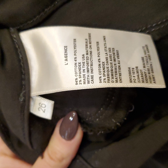 L'agence Margot Skinny High Rise in Army Green size 26 - Picture 5 of 7